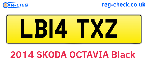 LB14TXZ are the vehicle registration plates.