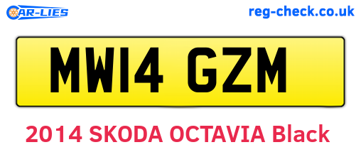 MW14GZM are the vehicle registration plates.