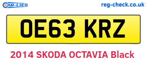 OE63KRZ are the vehicle registration plates.