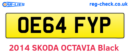 OE64FYP are the vehicle registration plates.