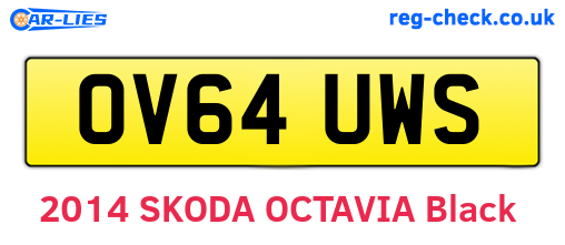 OV64UWS are the vehicle registration plates.