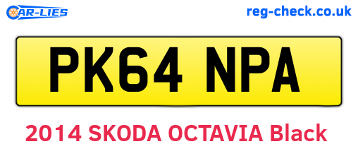 PK64NPA are the vehicle registration plates.