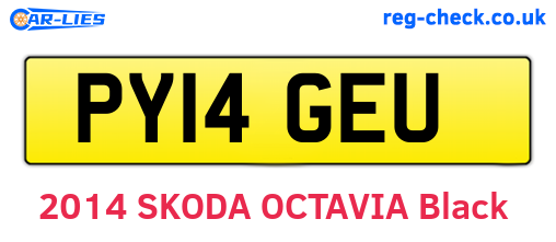 PY14GEU are the vehicle registration plates.