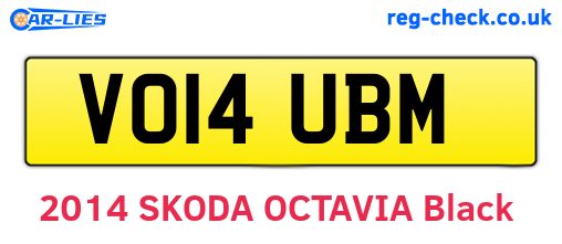 VO14UBM are the vehicle registration plates.