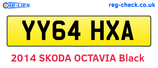 YY64HXA are the vehicle registration plates.