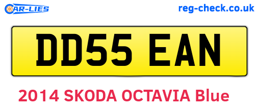DD55EAN are the vehicle registration plates.