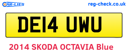 DE14UWU are the vehicle registration plates.