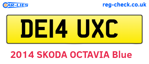 DE14UXC are the vehicle registration plates.