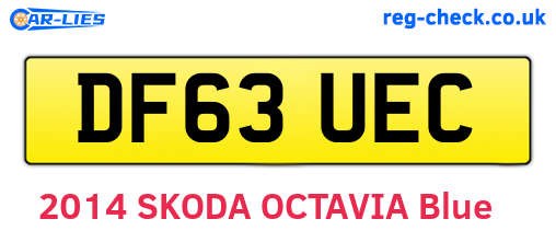 DF63UEC are the vehicle registration plates.