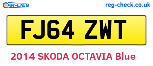 FJ64ZWT are the vehicle registration plates.