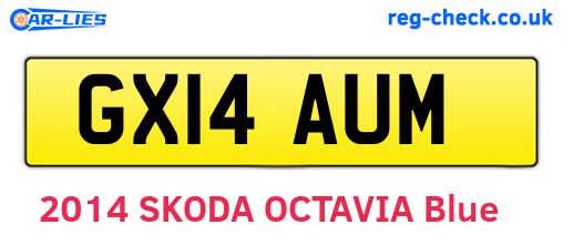 GX14AUM are the vehicle registration plates.