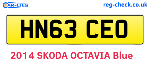 HN63CEO are the vehicle registration plates.
