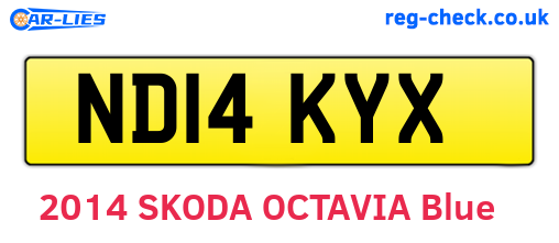 ND14KYX are the vehicle registration plates.