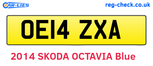 OE14ZXA are the vehicle registration plates.