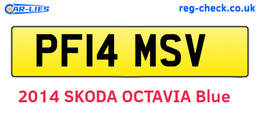 PF14MSV are the vehicle registration plates.