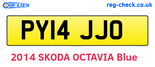 PY14JJO are the vehicle registration plates.