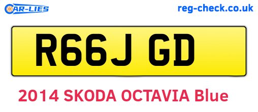 R66JGD are the vehicle registration plates.