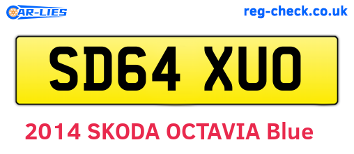 SD64XUO are the vehicle registration plates.
