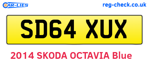SD64XUX are the vehicle registration plates.
