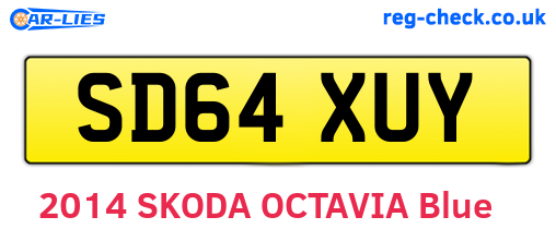 SD64XUY are the vehicle registration plates.