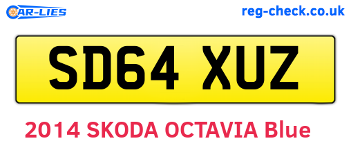 SD64XUZ are the vehicle registration plates.