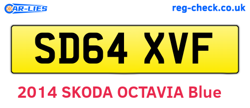 SD64XVF are the vehicle registration plates.