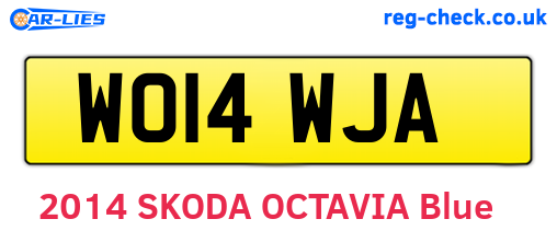 WO14WJA are the vehicle registration plates.