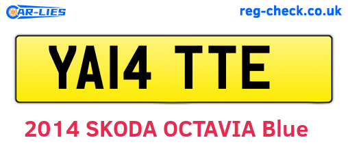 YA14TTE are the vehicle registration plates.