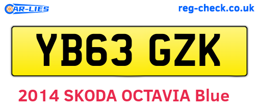 YB63GZK are the vehicle registration plates.