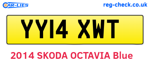 YY14XWT are the vehicle registration plates.
