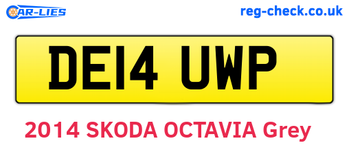 DE14UWP are the vehicle registration plates.