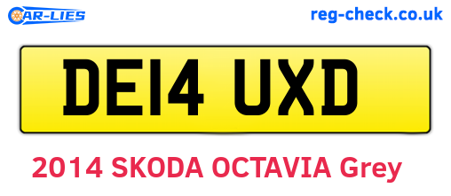 DE14UXD are the vehicle registration plates.