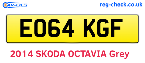 EO64KGF are the vehicle registration plates.
