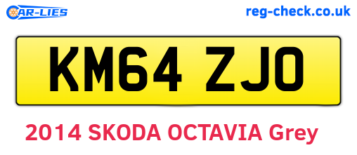 KM64ZJO are the vehicle registration plates.
