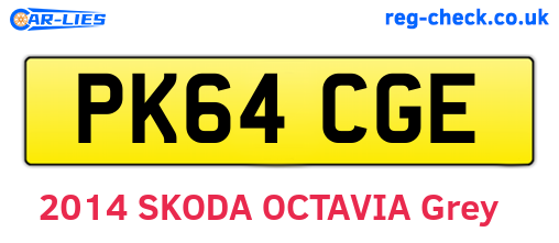 PK64CGE are the vehicle registration plates.