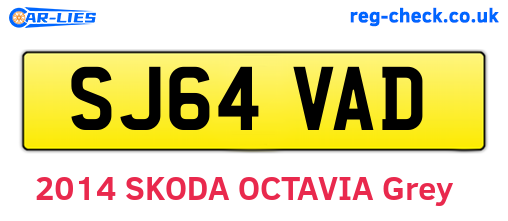 SJ64VAD are the vehicle registration plates.