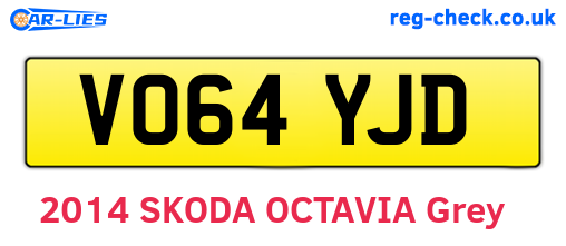 VO64YJD are the vehicle registration plates.