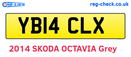 YB14CLX are the vehicle registration plates.