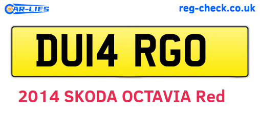 DU14RGO are the vehicle registration plates.