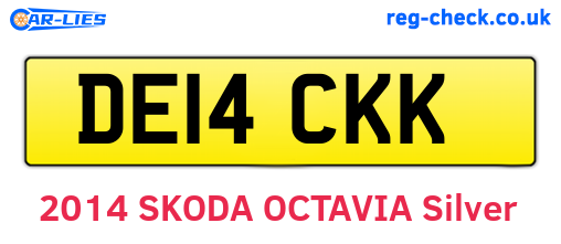 DE14CKK are the vehicle registration plates.