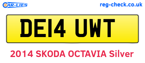 DE14UWT are the vehicle registration plates.