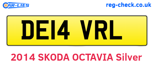 DE14VRL are the vehicle registration plates.