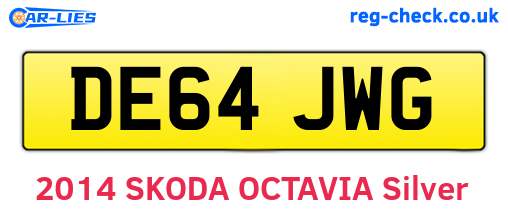 DE64JWG are the vehicle registration plates.