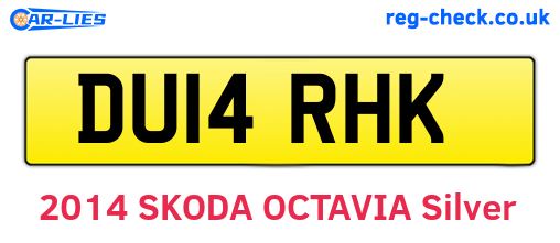 DU14RHK are the vehicle registration plates.