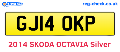 GJ14OKP are the vehicle registration plates.