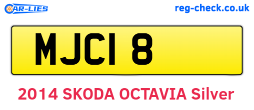 MJC18 are the vehicle registration plates.