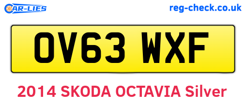 OV63WXF are the vehicle registration plates.