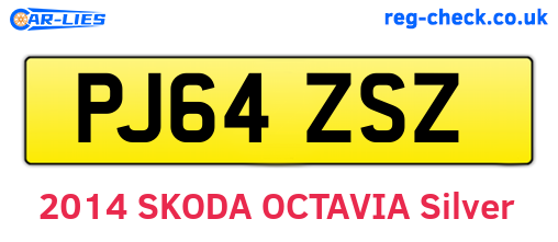 PJ64ZSZ are the vehicle registration plates.