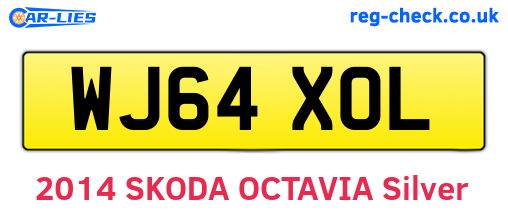 WJ64XOL are the vehicle registration plates.