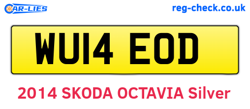 WU14EOD are the vehicle registration plates.